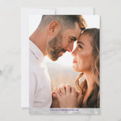 ラベエレガントンパープルバブリー結婚シャンパン セーブザデート (裏面)