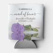 ラベエレガントンパープルバラメイド・オブ・オーナー(花嫁付き添い人)結婚ズ 缶クーラー (正面)