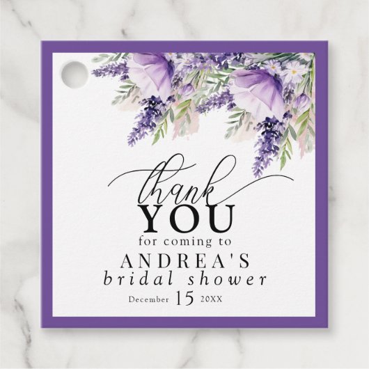 ラベエレガントンパープルフラワーサンキュー フェイバータグ (正面)