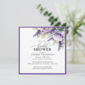 ラベエレガントンパープルフラワーズブライダルシャワー 招待状 (スタンド正面)