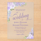 ラベエレガントンパープルボホバラファンシーズ結婚 アクリル招待状 (正面)