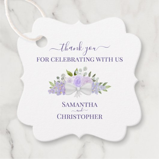 ラベエレガントンパープルボ結婚ホありがとう フェイバータグ (正面)