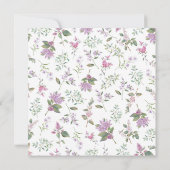 ラベエレガントンパープルワイルドフラワー結婚ズ 招待状 (裏面)