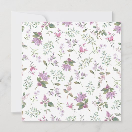 ラベエレガントンパープルワイルドフラワー結婚ズ 招待状 (裏面)