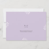 ラベエレガントンパープル結婚のリハーサル 招待状 (裏面)