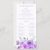 ラベエレガントンパープル結婚の式プログラム (裏面)