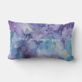 ラベエレガントンパープル青い水の色芸術的 ランバークッション (裏面)