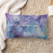 ラベエレガントンパープル青い水の色芸術的 ランバークッション (ブランケット)