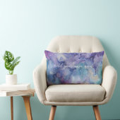 ラベエレガントンパープル青い水の色芸術的 ランバークッション (椅子)