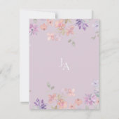 ラベエレガントンピンクお洒落ワイルドフラワー結婚ズ サンキューカード (裏面)