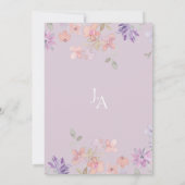 ラベエレガントンピンクお洒落ワイルドフラワー結婚ズ 招待状 (裏面)