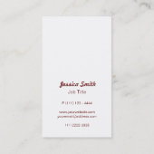 ラベエレガントンフェイクダストライプのーモダン・ブラウン 名刺 (裏面)