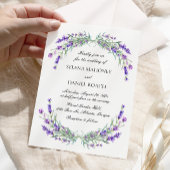 ラベエレガントンフラワーバイオレット結婚ズ 招待状