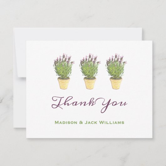 ラベエレガントンフランスのダー鉢植え感謝 サンキューカード (正面)