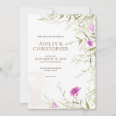 ラベエレガントンミニマルドフラワー結婚ズ 招待状 (正面)
