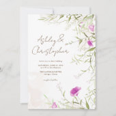 ラベエレガントンミニマルドフラワー結婚ズ 招待状 (正面)