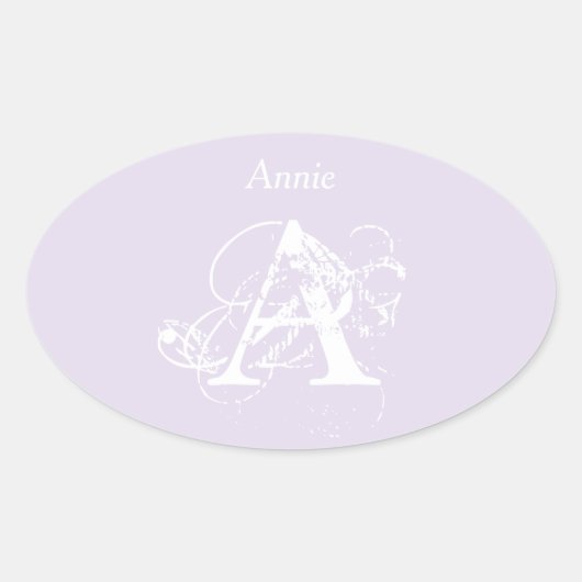 ラベエレガントンモダンシンプルタイポグラフィモノグラ。 楕円形シール (正面)