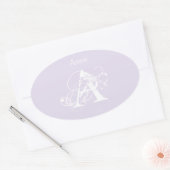 ラベエレガントンモダンシンプルタイポグラフィモノグラ。 楕円形シール (封筒)