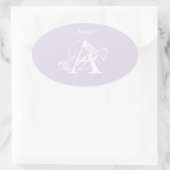 ラベエレガントンモダンシンプルタイポグラフィモノグラ。 楕円形シール (バッグ)