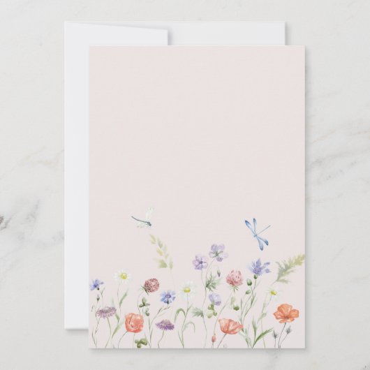 ラベエレガントンワイルドフラワードラゴンファ結婚ー 招待状 (裏面)