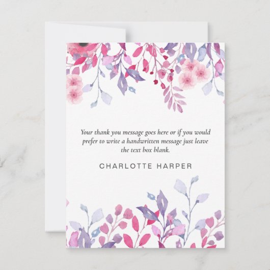 ラベエレガントンワイルドフラワービジネスありがとうござる カード (裏面)