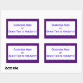 ラベカスタマイズル、シックな紫とブルーのパターン 長方形シール (シート)