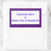 ラベカスタマイズル、シックな紫とブルーのパターン 長方形シール (バッグ)