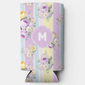 ラベカスタマイズンフローラストライプの スリム缶クーラー (正面)