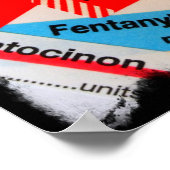 ラベカラフルルグランジ縁ど ポスター (角)