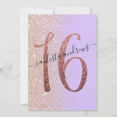 ラベガーリーンダーバラ金ゴールドグラデーショングリッタースウィート16 招待状 (裏面)