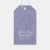 ラベクラシックンダーハンドドロー結婚ドのスケッチアート ギフトタグ (裏面)