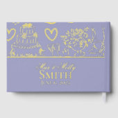 ラベクラシックンダーハンドドロー結婚ドのスケッチアート ゲストブック (裏面)