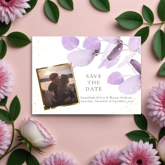 ラベクラシックンデユーカリプタスグリッター保存日 案内ポストカード