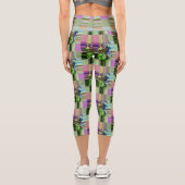 ラベグラデーションンセージ抽象芸術ストライプが破裂 カプリレギンス (裏面)