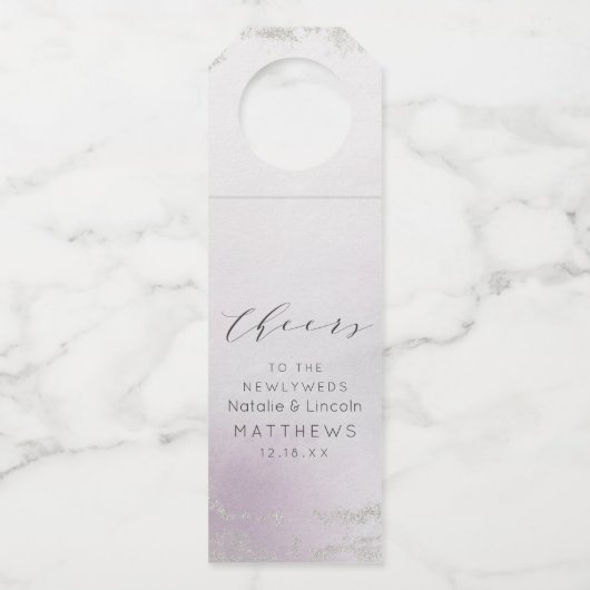 ラベグラデーションンパープルシルバーフォイル応援結婚ズ ボトルネックタグ (裏面)