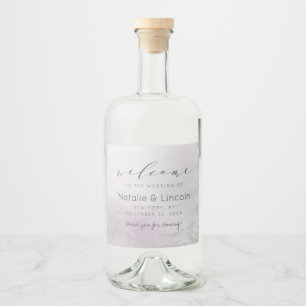 ラベグラデーションンパープルシルバーフォイル結婚の歓迎 リキュールボトルラベル