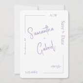 ラベコンテンポラリーンダー写真結婚式の日付を保存 セーブザデート (正面)