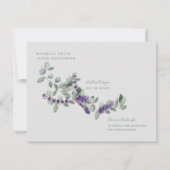 ラベシンプルンダーステムグレーウェディング日付を保存 (裏面)