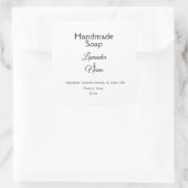 ラベシンプルンミニマルダ石鹸スモールビジネスロゴc スクエアシール (バッグ)