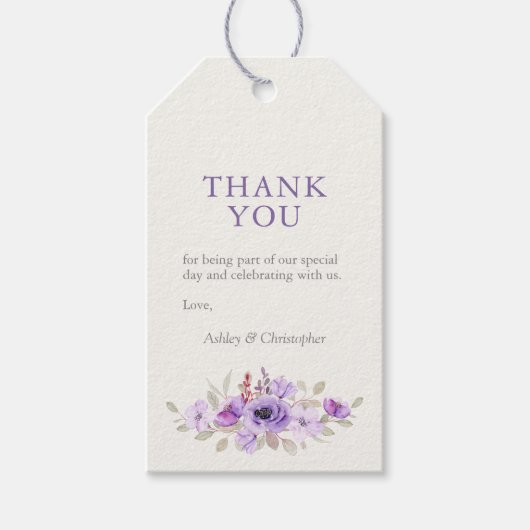 ラベスタイリッシュンダーウォーターフローラブーケ結婚ーズ ギフトタグ (正面)