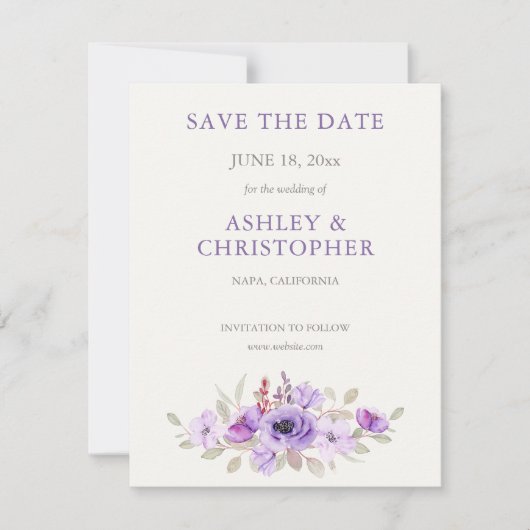 ラベスタイリッシュンダーウォーターフローラブーケ結婚ーズ セーブザデート (正面)