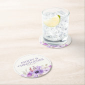 ラベスタイリッシュンダーウォーターフローラブーケ結婚ーズ ラウンドペーパーコースター (インサイチュ)