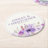 ラベスタイリッシュンダーウォーターフローラブーケ結婚ーズ ラウンドペーパーコースター (アングル)