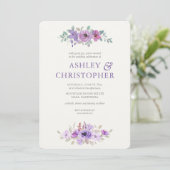 ラベスタイリッシュンダーウォーターフローラブーケ結婚ーズ 招待状 (スタンド正面)