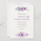 ラベスタイリッシュンダーウォーターフローラブーケ結婚ーズ 招待状 (正面)