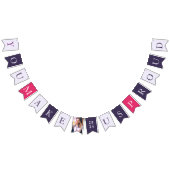 ラベスタイリッシュンピンクモダンフォトグラッドパーティー バンティングフラッグ (全)