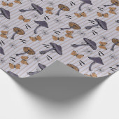 ラベストライプのンハロウィーンキノコと蝶 ラッピングペーパー (角)