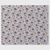 ラベストライプのンハロウィーンキノコと蝶 ラッピングペーパー (フラット)