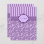 ラベストライプンダーフローラR.S.V.P.カード 出欠カード (正面/裏面)