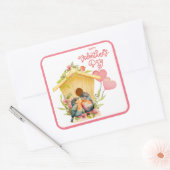 ラベバードバレンタインデー スクエアシール (封筒)